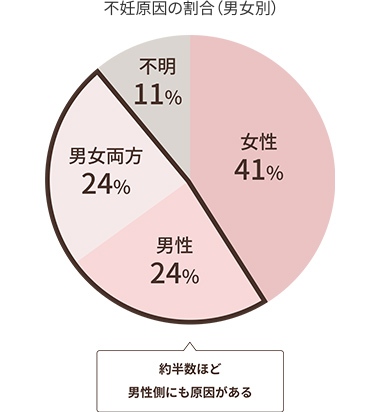 グラフ:不妊原因の割合（男女別）